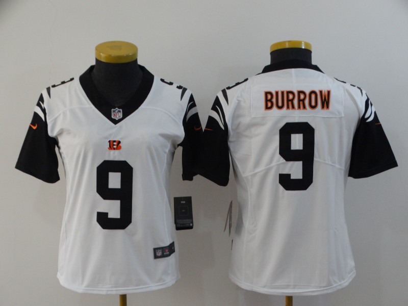 Women Cincinnati Bengals #9 Burrow white Nike Vapor Untouchable Stitched Limited NFL Jerseys->nhl dust mask->Sports Accessory